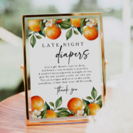 Póster Juego de Baby Shower Little Cutie Late Night Diape