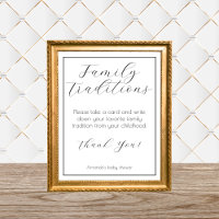 Juego de Baby Shower Minimalista Tradiciones famil