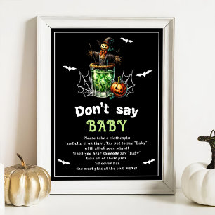 Póster Juego de Baby Shower "No digas bebé" de Halloween