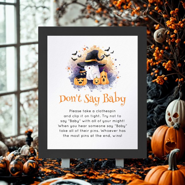 Póster Juego de Baby Shower "No digas bebé" de Halloween (Subido por el creador)