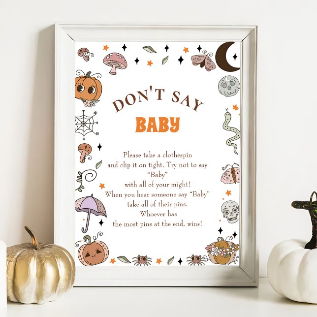 Póster Juego de Baby Shower "No digas bebé" de Halloween (Subido por el creador)