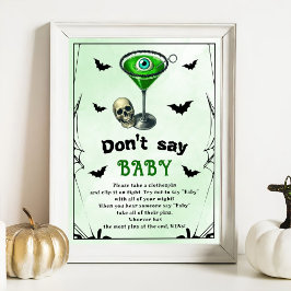 Póster Juego de Baby Shower "No digas bebé" de Halloween