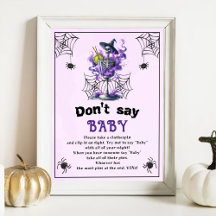Juego de Baby Shower "No digas bebé" de Halloween