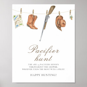 Póster Juego de baby shower - pacificador de cazador