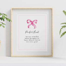 Póster Juego de Baby Shower Pacífico Hunt Pink Bow