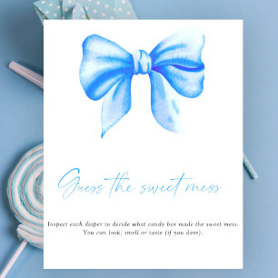 Póster Juego de baby shower para niño: adivina el dulce d