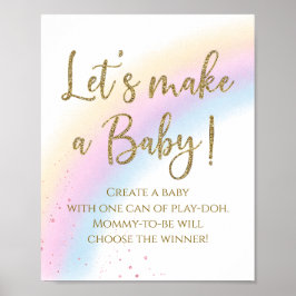 Póster Juego de Baby Shower Pastel Arcoíris Vamos a Tener
