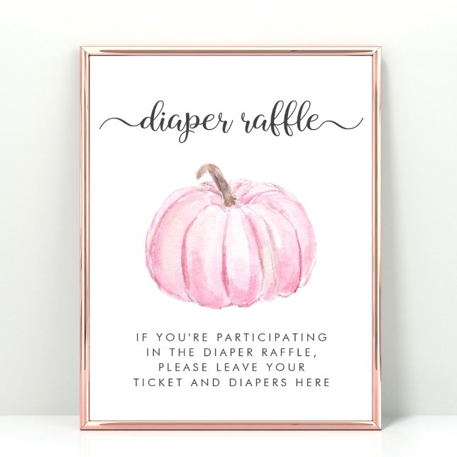 Póster Juego de Baby Shower Raffle Raffle de calabaza ros (Subido por el creador)