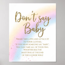 Juego de baby shower 'Rainbow Don't Say Baby Baby'