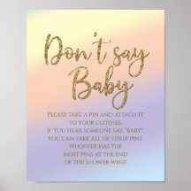 Juego de baby shower 'Rainbow Don't Say Baby Baby'