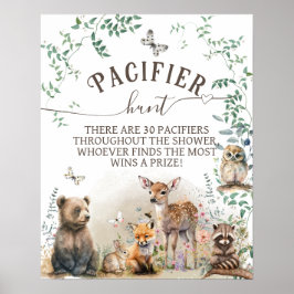 Póster Juego de Baby Shower sobre la vegetación de los bo