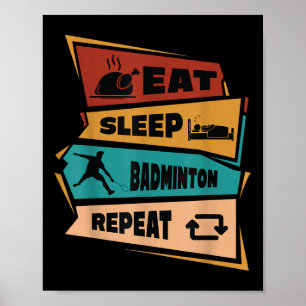 Póster Juego de Badminton Repetición Transbordador Retro