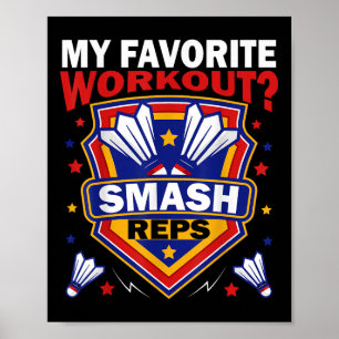 Póster Juego de bádminton Smash Reps Racquetas de día de
