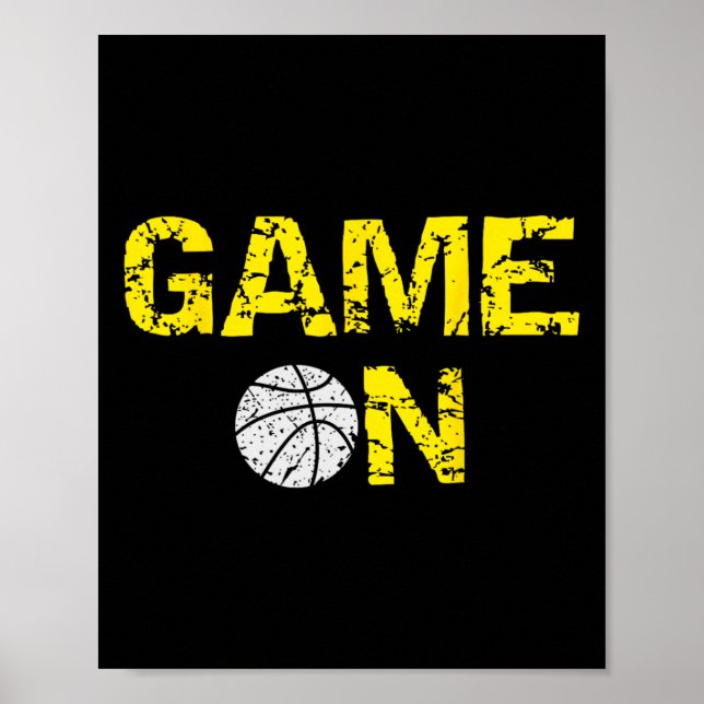 Póster Juego De Baloncesto; Blue Black Yellow Gold Team C