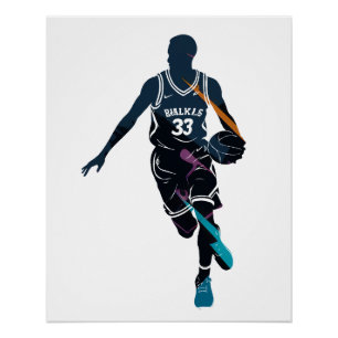 Póster Juego de baloncesto Sport Challenge Silhouette Sty