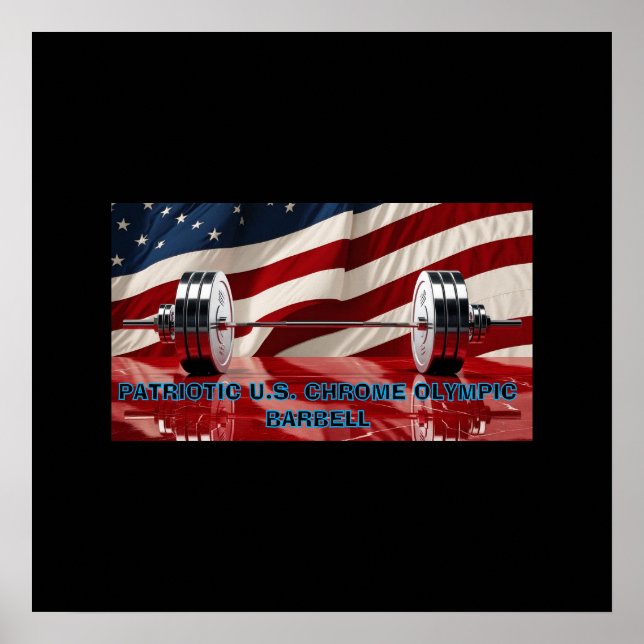 Póster Juego de Barbell de Cromado Patriótico de Estados  (Frente)