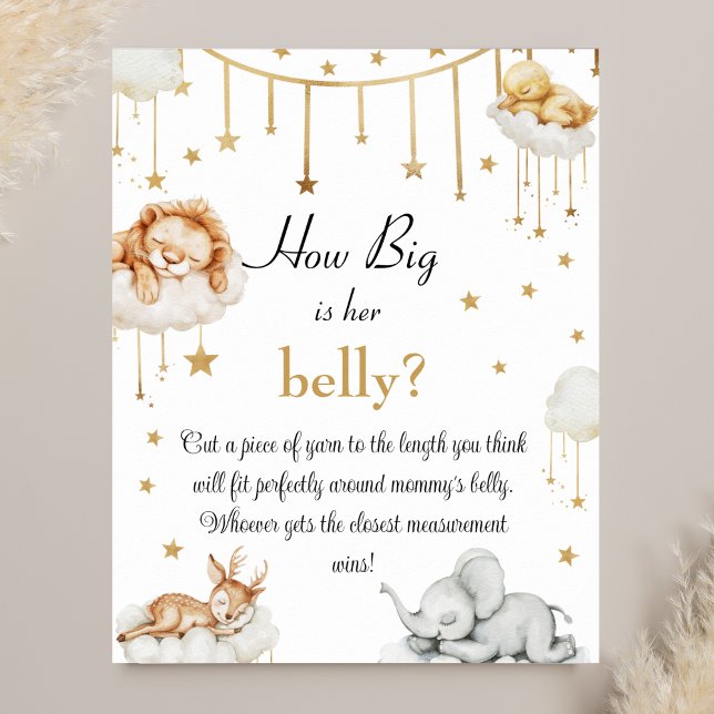 Póster Juego de barriga para Baby Shower Celestial Dorado (Subido por el creador)