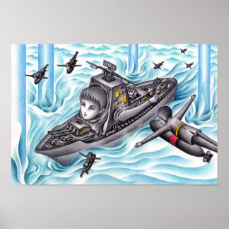 Póster Juego de batalla naval.