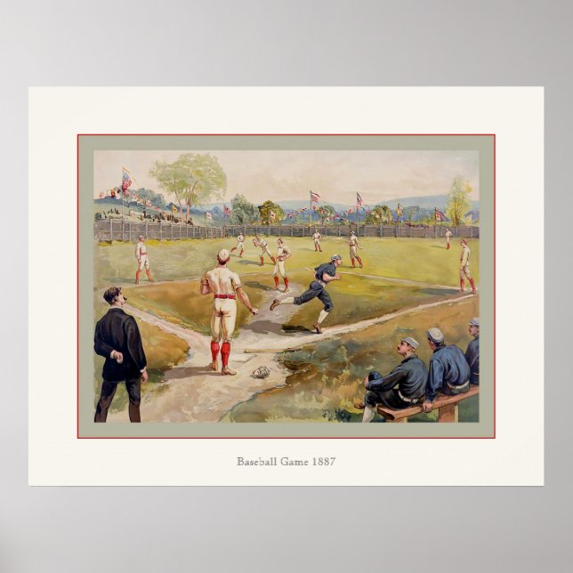 Póster Juego de béisbol 1887 (Frente)