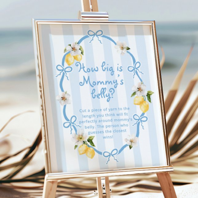 Póster Juego de Belly Baby Shower con limón azul y amaril (Subido por el creador)