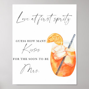 Póster Juego de besos en la fiesta de soltera con Spritz