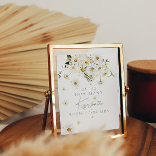 Póster Juego de Besos Noviales Modernos Daisy Boho Wildfl