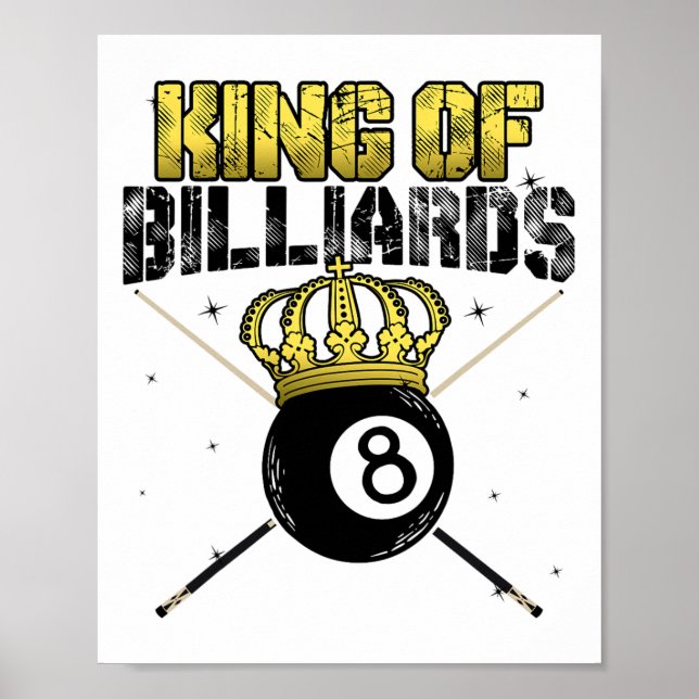 Póster Juego De Billar De La Cola De Piscina King Of Bill (Frente)