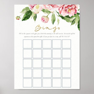 Póster Juego de Bingo de color de color de color floral s