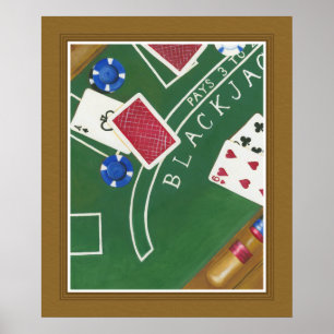 Póster Juego de Blackjack con chuletas de Chariklia Zarri