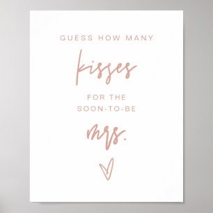 Póster Juego de bodas Cuántos Besos Rosado MARLO