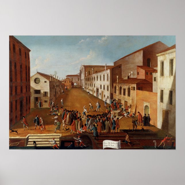 Póster Juego de bolos en el Campo dei Gesuiti, Venecia (Frente)
