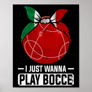Póster Juego de bolos italiano Bocci Player Bocce Byll