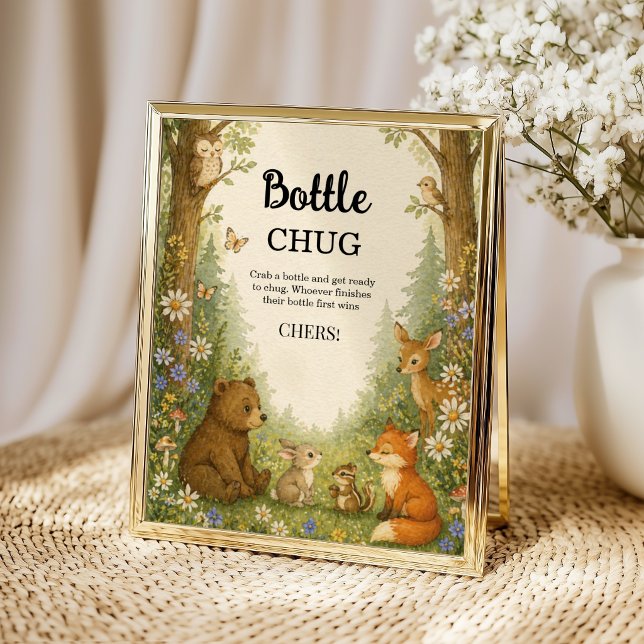 Póster Juego de Brindis con Botella Tema Bosque para Baby (Subido por el creador)