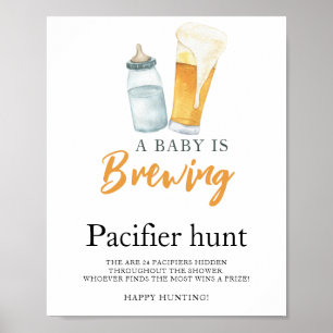 Póster Juego de búsqueda de chupete de bebé de cerveza en
