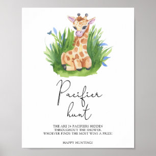 Póster Juego de búsqueda de chupete de jirafa para baby s