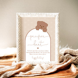 Póster Juego de búsqueda de chupete para baby shower del 