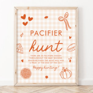 Póster Juego de búsqueda de chupete para baby shower Otoñ