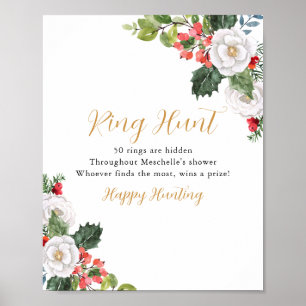 Póster Juego de búsqueda del anillo de boda de Navidad de