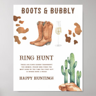 Póster Juego de búsqueda del anillo para despedida de sol