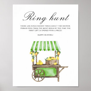 Póster Juego de búsqueda del anillo para despedida de sol