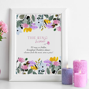 Póster Juego de búsqueda del anillo para ducha de novia e
