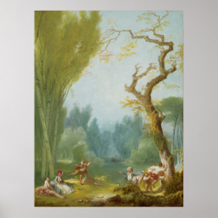 Póster Juego de caballos y jinetes - Bella Artes Jean Fra