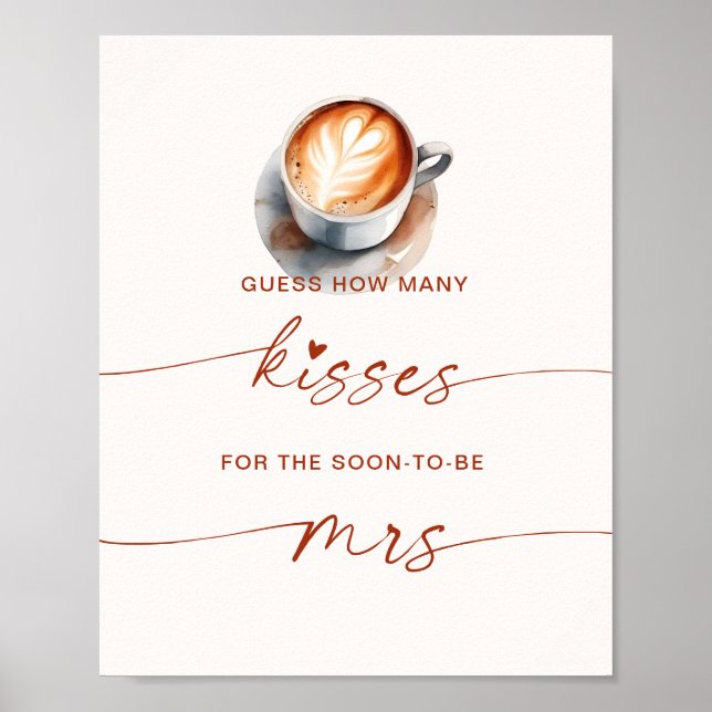 Póster Juego de café para despedida de soltera: ¿Cuántos  (Frente)