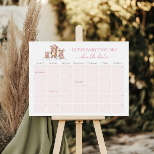 Póster Juego de calendario de fechas para animales de Woo