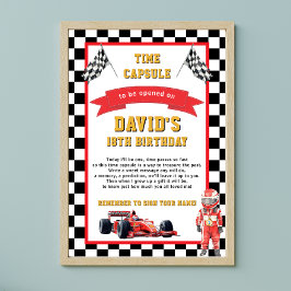 Póster Juego de Cápsula del Tiempo de Cumpleaños Temático