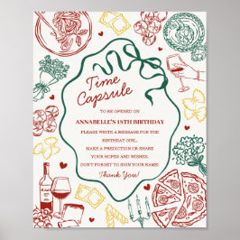 Póster Juego de cápsula del tiempo para baby shower de pa