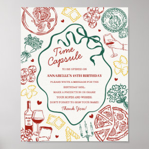 Póster Juego de cápsula del tiempo para baby shower de pa