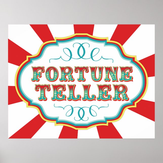 Póster Juego de Carnaval Rótulo Fortune Teller (Frente)