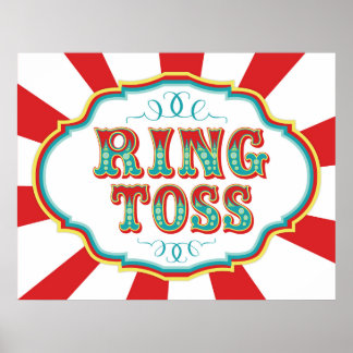 Póster Juego de Carnaval Rótulo Ring Toss
