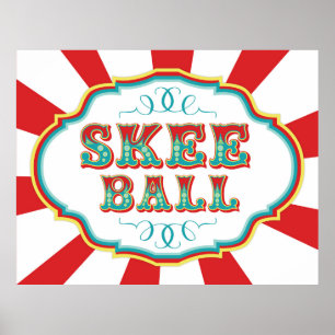 Póster Juego de Carnaval Rótulo Skee Ball